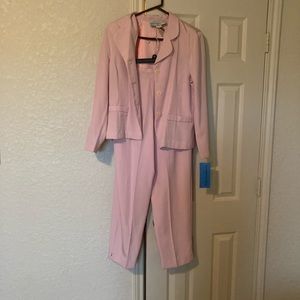 Pink dress pants and blazer, size 12 petite, never worn
